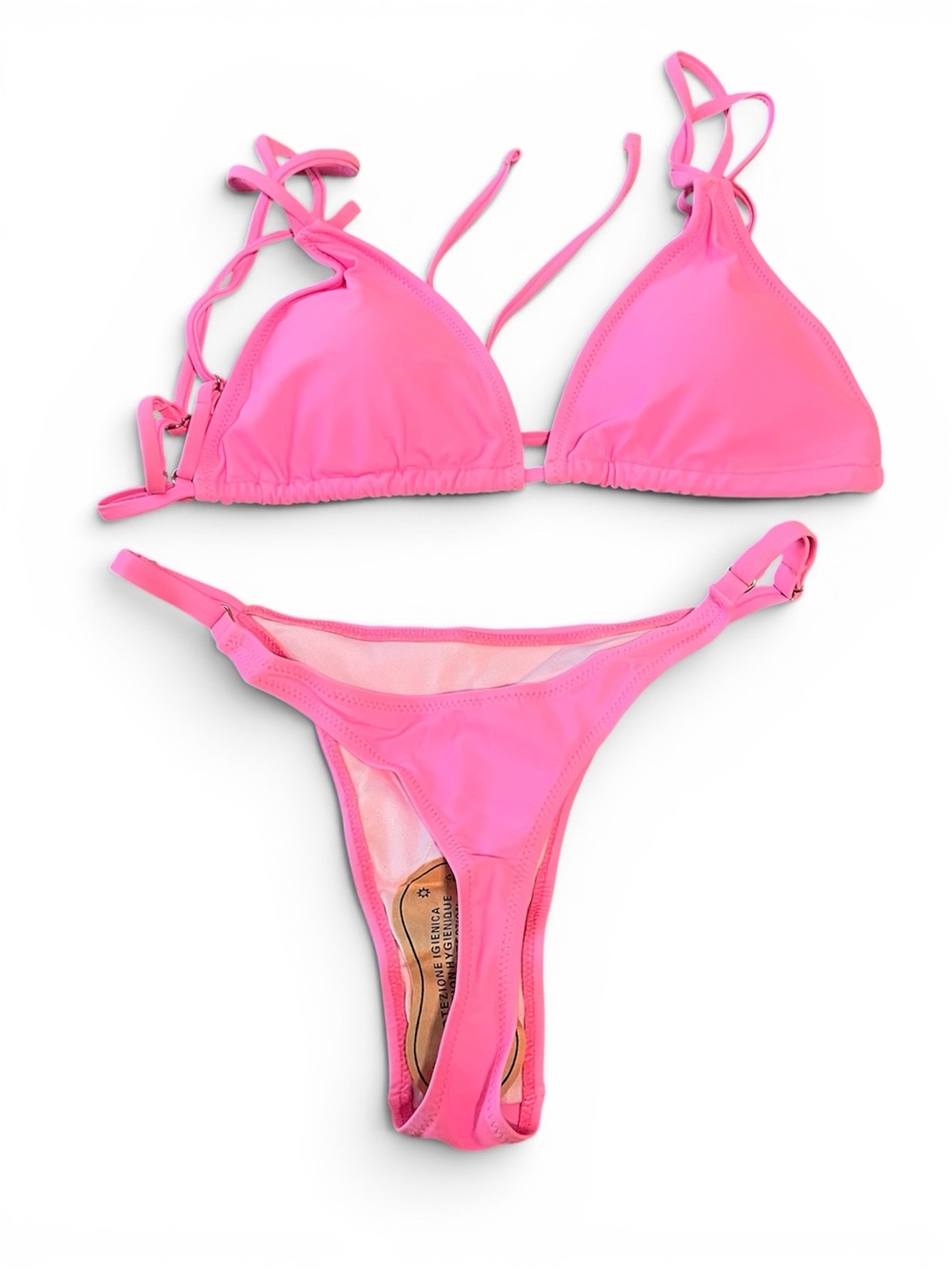 Women Sexy Swimsuit  String Triangle Micro Thong Bikini Pink swimsuit - Picture 2 of 2